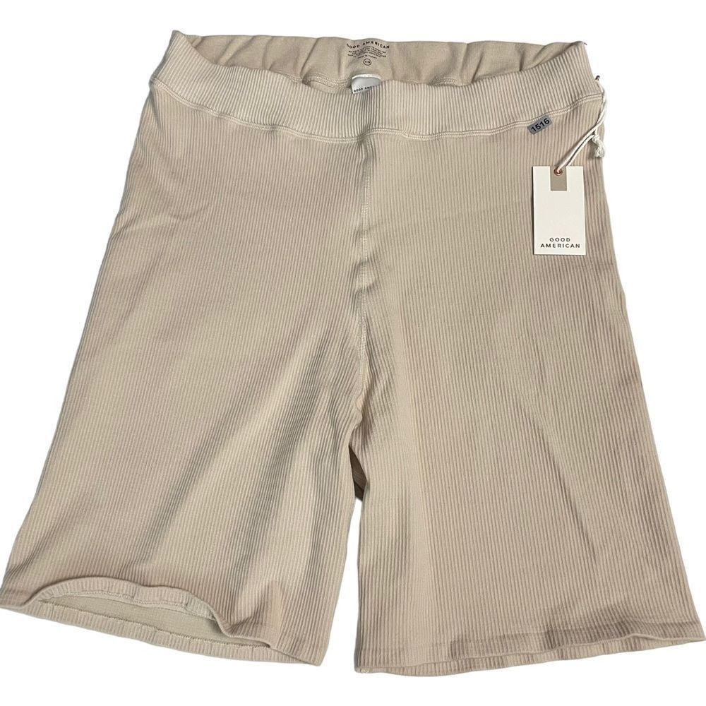 Good Americanbeige Ribbed High Rise Biker Shorts Elastic Waist Sz 4x-5xl New!